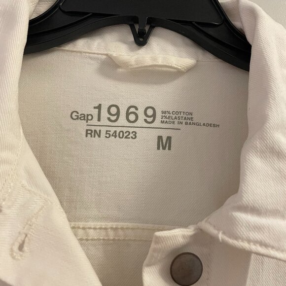 GAP‎ WHITE DENIM JACKET 1969 size M - Picture 6 of 6